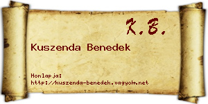 Kuszenda Benedek névjegykártya