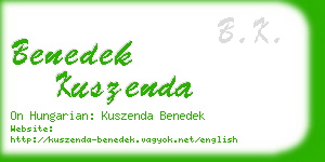 benedek kuszenda business card